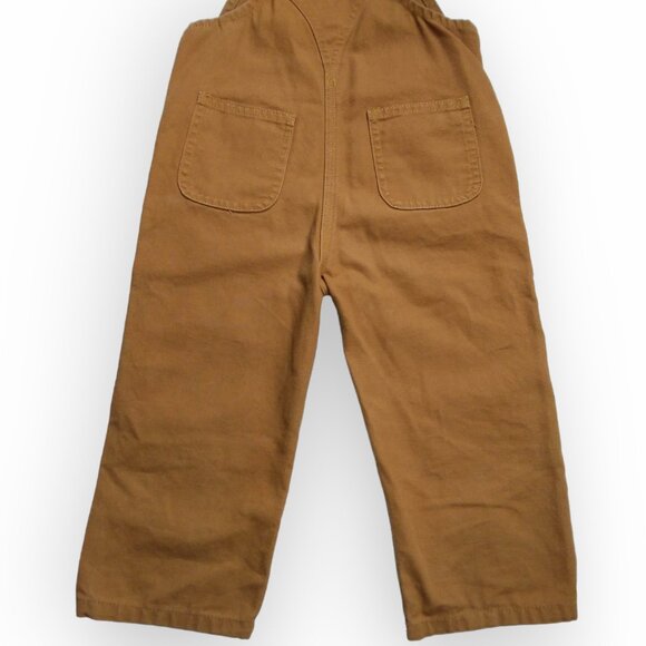 Carhartt Canvas Bib Overalls Toddler Size 2T Brown Double Knee Loose Fit Cotton - Picture 8 of 9